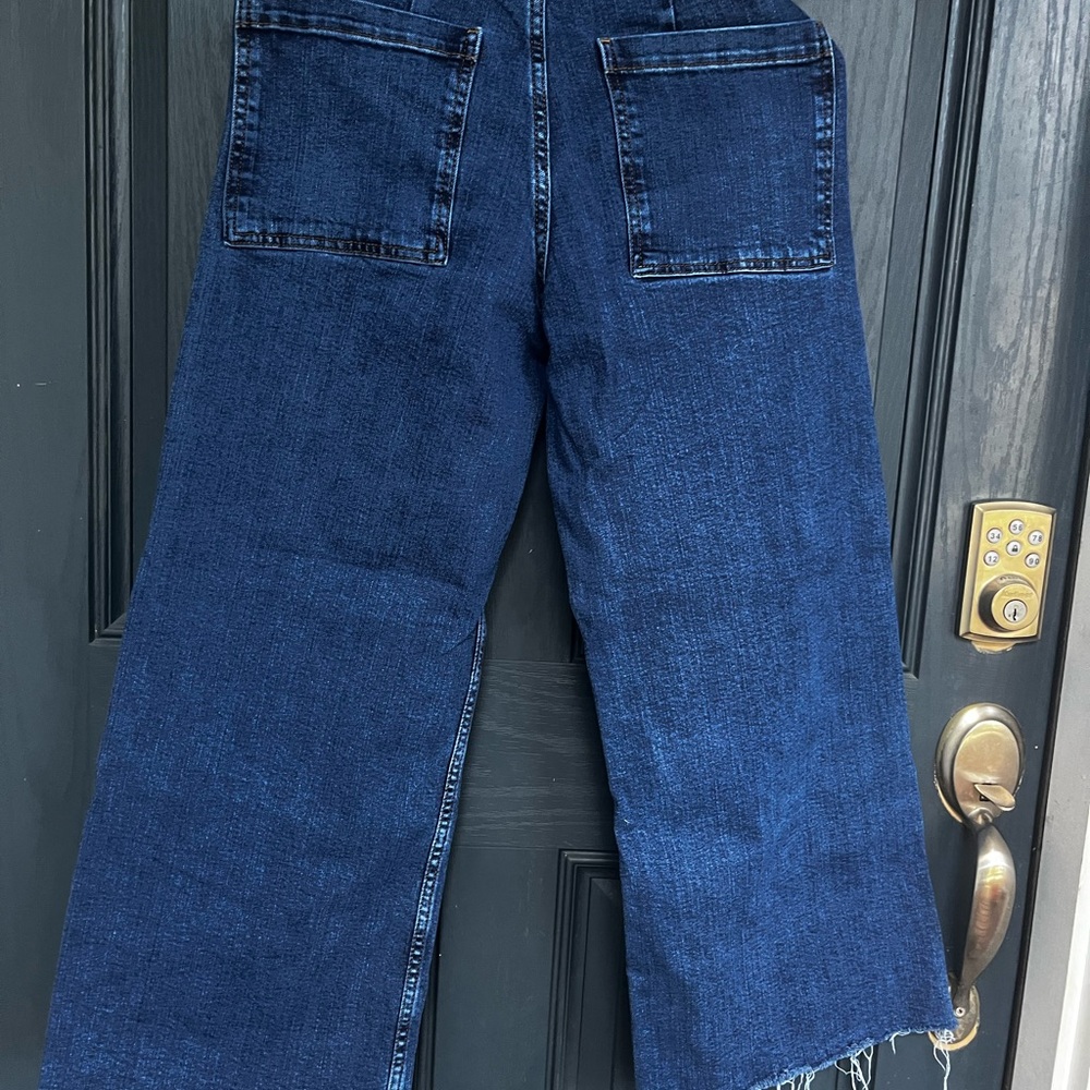 Zara Women's Dark Blue Flare Jeans